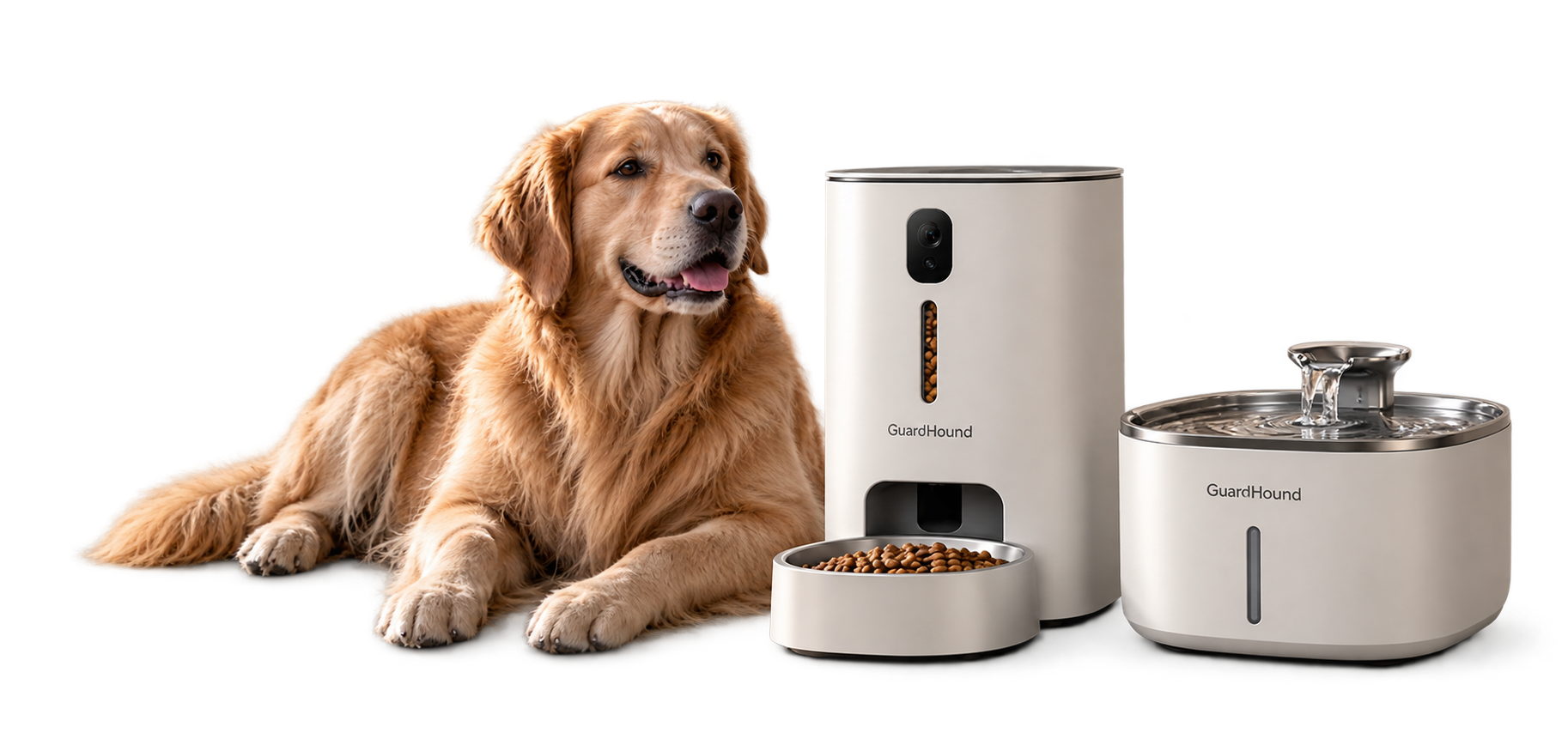 GuardHound スマート給餌器・スマート給水器とゴールデンレトリバー