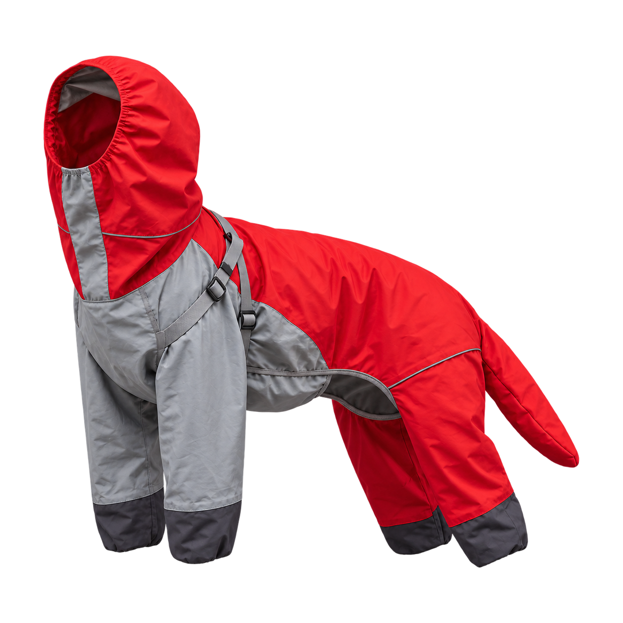 犬用フルカバーフード付きレインコート